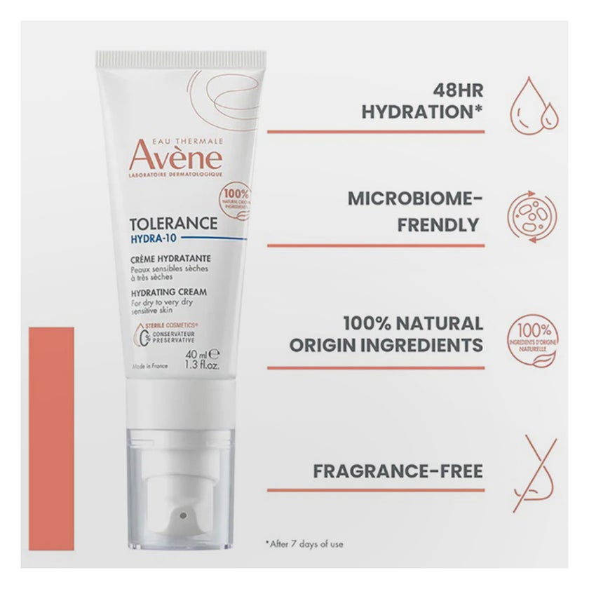 Avene Tolerance Hydra-10 Hydrating Cream For Dry Skin 40ml