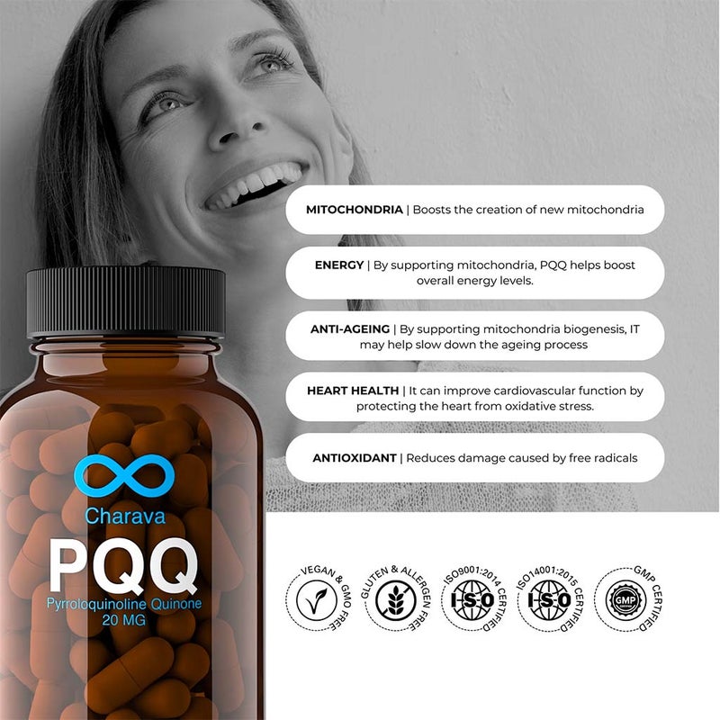 Charava PQQ 20mg Antioxidant Supplement Capsules, Pack of 30's 
