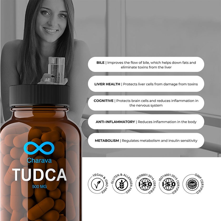 Charava Tudca 500mg Supplement Capsules For Liver Support, Pack of 30’s