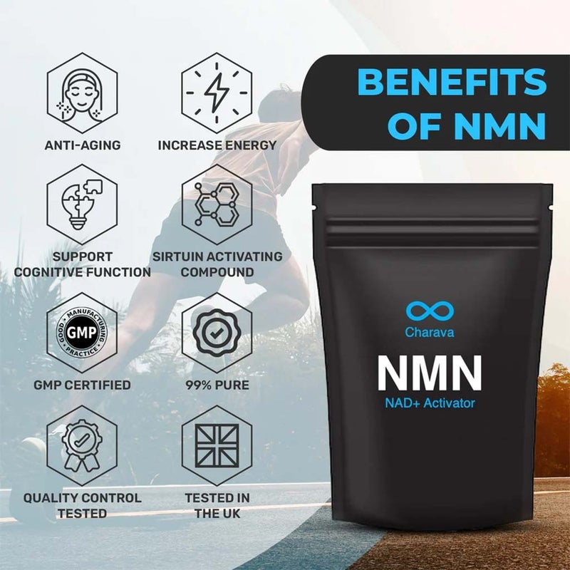 Charava NMN Antiaging Supplement NAD+ Activator Powder 15g - 30 Servings 