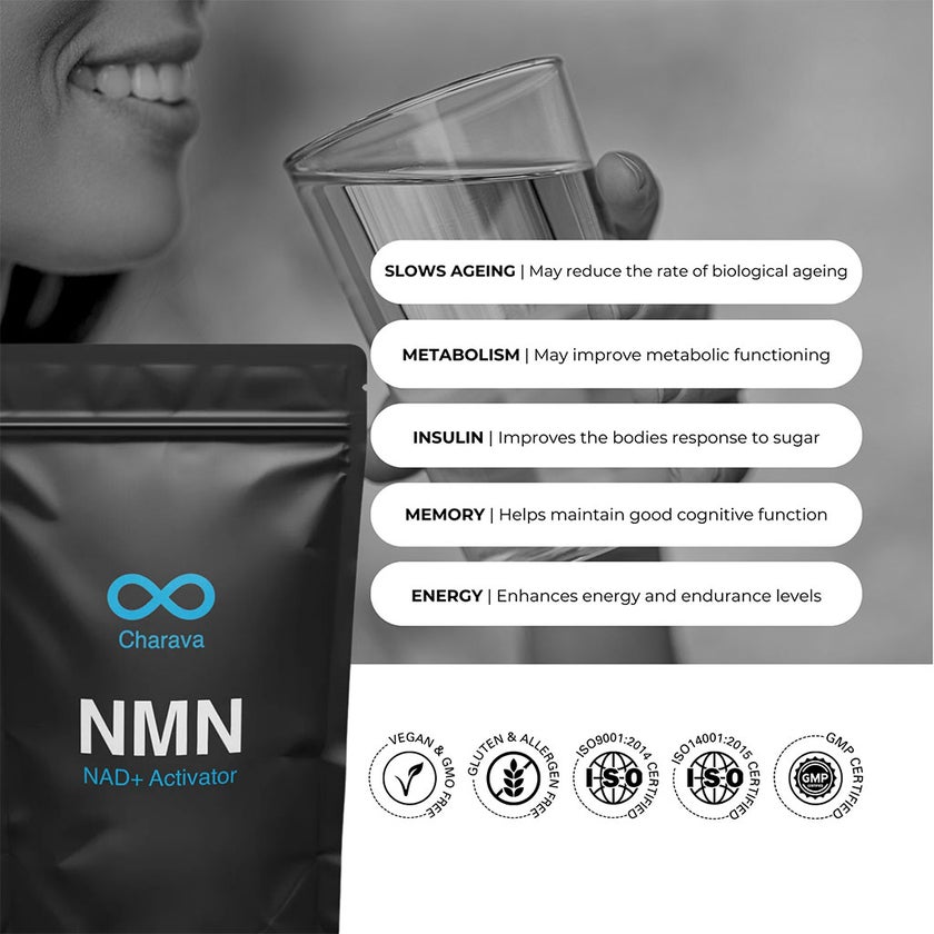 Charava NMN Antiaging Supplement NAD+ Activator Powder 15g - 30 Servings 