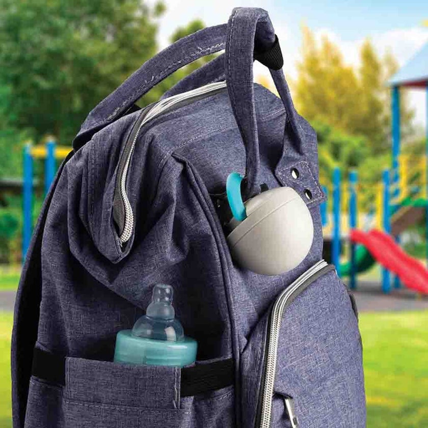 Melii Baby Pacifier Pod, Color - Grey/ Blue