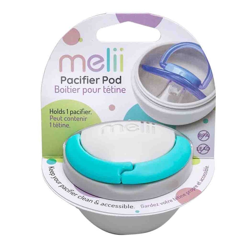 Melii Baby Pacifier Pod, Color - Grey/ Blue