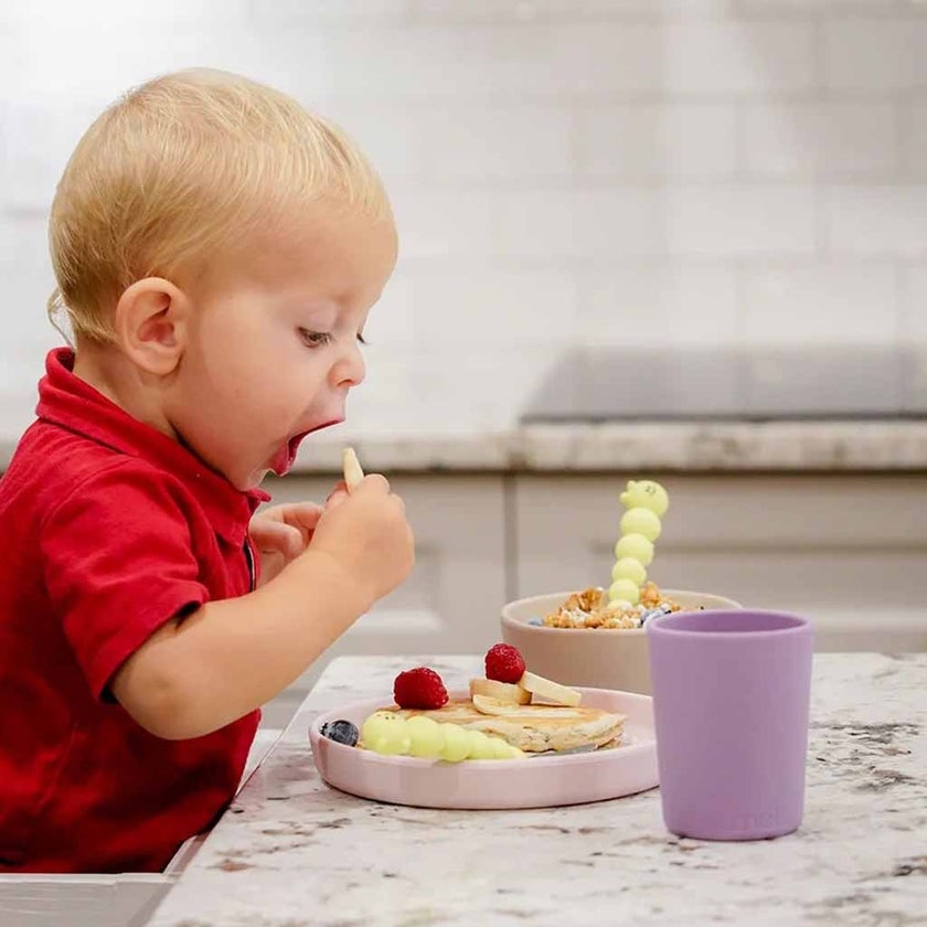 Melii Silicone & Stainless Steel Caterpillar Baby Feeding Spoon & Fork Set