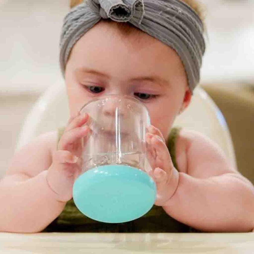 Melii Double Walled Baby Sippy Cup - Turquoise Bear For 12+ Months, 145ml