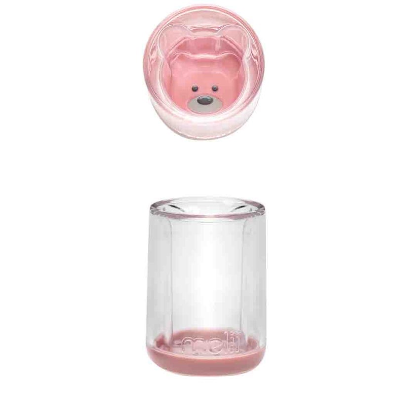 Melii Double Walled Baby Sippy Cup - Pink Bear For 12+ Months, 145ml