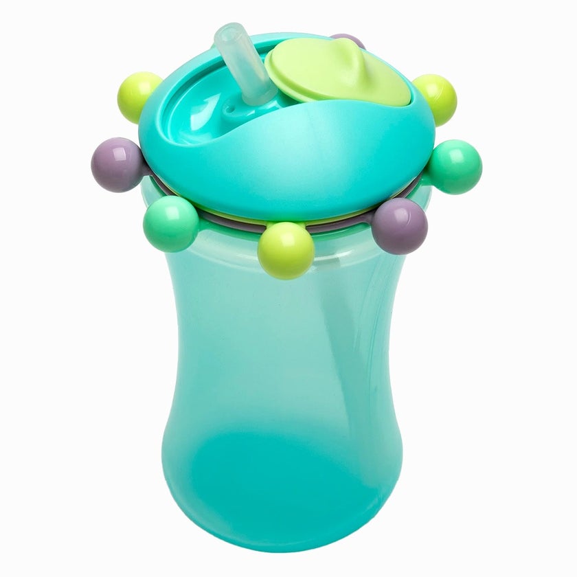 Melii Abacus Baby Feeding Sippy Cup With Straw From 12+ Months - Green & Pink Color 340ml, Pack of 2’s