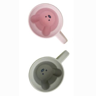 Melii Silicone Bear Baby Mug From 12+Months - Pink & Grey Color 200ml, Pack of 2’s