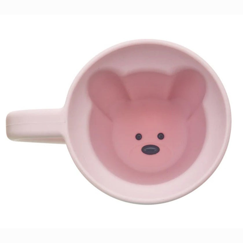Melii Silicone Bear Baby Mug From 12+Months - Pink & Grey Color 200ml, Pack of 2’s