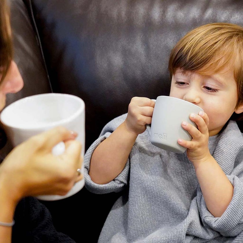 Melii Silicone Bear Baby Mug From 12+Months - Pink & Grey Color 200ml, Pack of 2’s