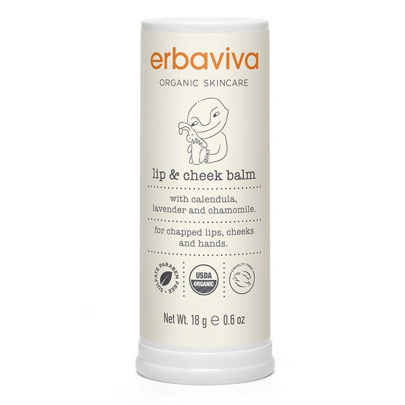 Erbaviva Organic Skincare Baby Lip & Cheek Balm For Chapped Lips, Cheeks & Hands 18g