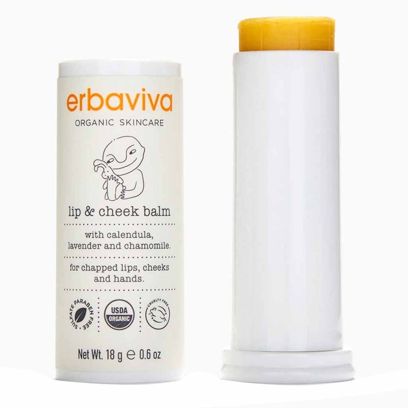 Erbaviva Organic Skincare Baby Lip & Cheek Balm For Chapped Lips, Cheeks & Hands 18g