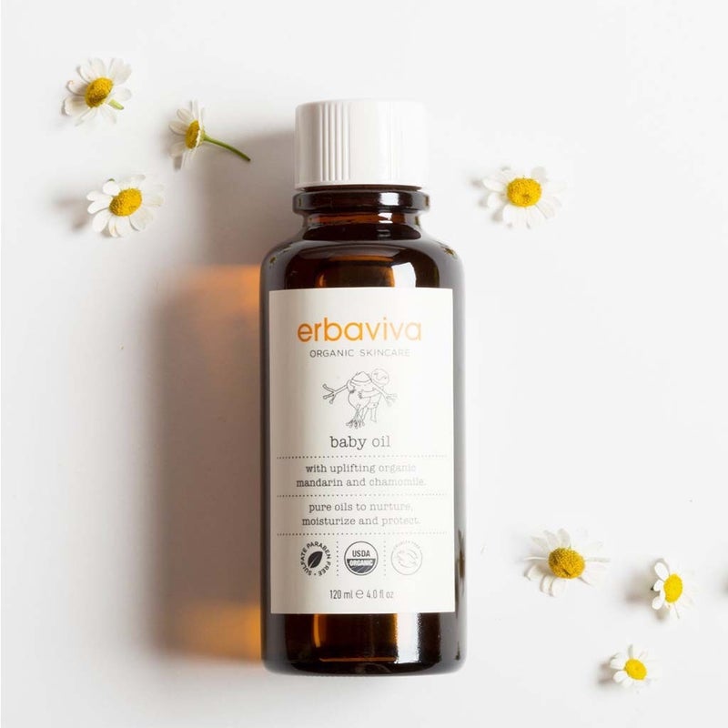 Erbaviva Organic Skincare Moisturizing Baby Oil With Chamomile & Mandarin 120ml