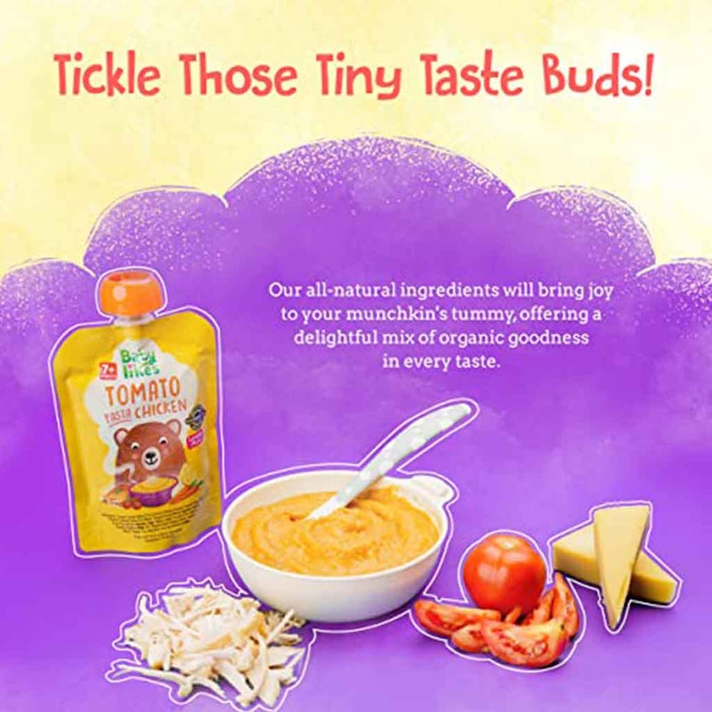 Babylikes Tomato Pasta Chicken Stage 2 For 7+ Months Organic Baby Puree 130g