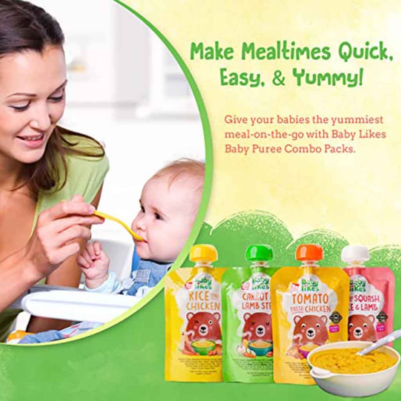 Babylikes Tomato Pasta Chicken Stage 2 For 7+ Months Organic Baby Puree 130g