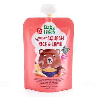 Babylikes Butternut Squash Rice & Lamb Stage 2 For 7+ Months Organic Baby Puree 130g