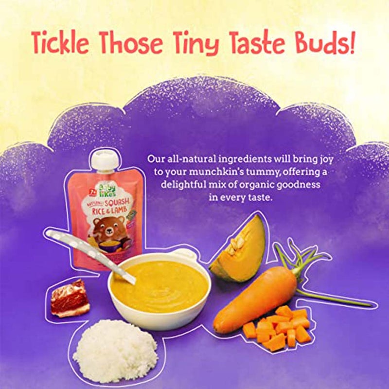 Babylikes Butternut Squash Rice & Lamb Stage 2 For 7+ Months Organic Baby Puree 130g