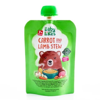 Babylikes Carrot & Lamb Stew Stage 2 Organic Baby Puree For 7+ Months Infant, 130g