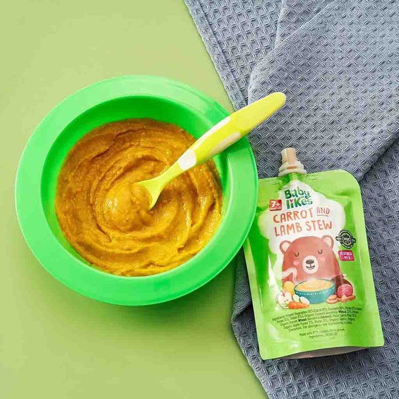 Babylikes Carrot & Lamb Stew Stage 2 Organic Baby Puree For 7+ Months Infant, 130g