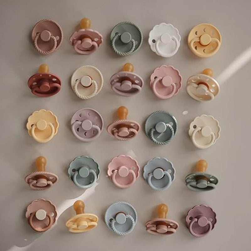 Frigg Rope Natural Rubber Baby Pacifiers, Size 1, 0-6 Months, Ocean View/ Powder Blue Color, Pack of 2’s 