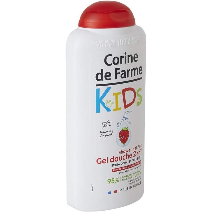 Corine De Farme 2 in 1 Strawberry Fragrance Hair & Body Shower Gel For Kids 300ml