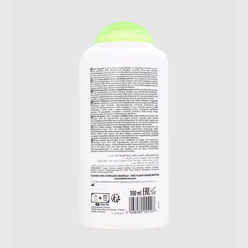 Corine De Farme 2 in 1 Pear Fragrance Hair & Body Shower Gel For Kids 300ml 