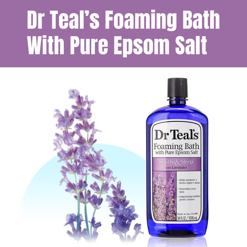 Dr Teal’s Soothe & Sleep Foaming Bath Body Wash With Pure Epsom Salt & Lavender 1000ml 