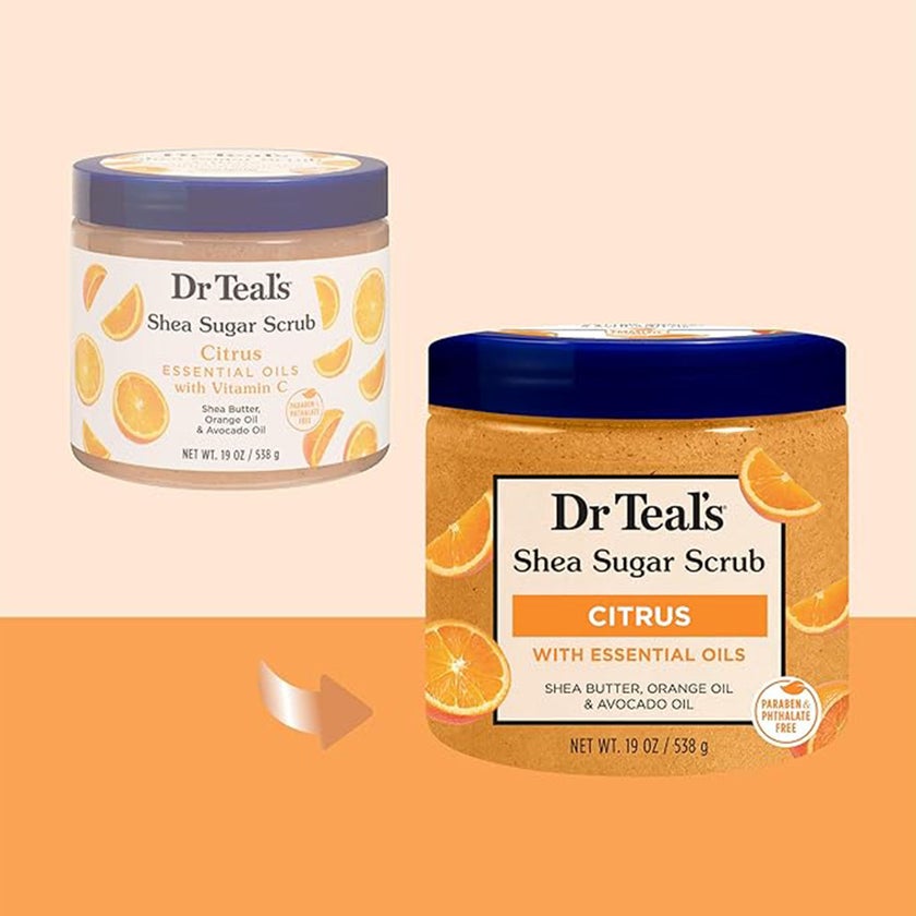 Dr Teal’s Shea Sugar Citrus Body Scrub With Shea Butter & Essential Oils 538g