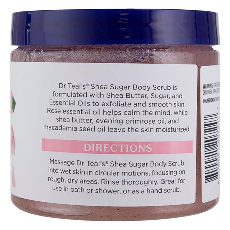 Dr Teal's Shea Sugar Rose Body Scrub With Shea Butter & Essential Oils 538g