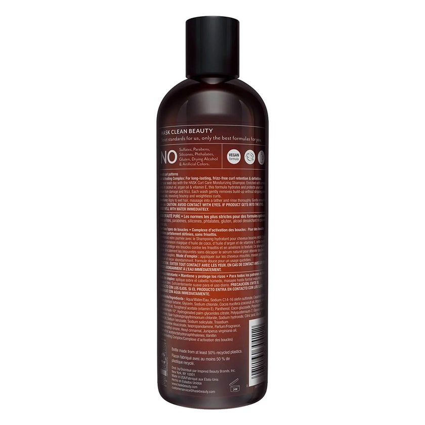 Hask Curl Care Moisturizing Shampoo With Coconut Oil, Argan Oil & Vitamin E For Curly Hair 355ml