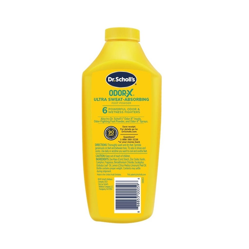 Dr. Scholl's Odor-x Ultra Sweat-Absorbing Foot Powder 198g