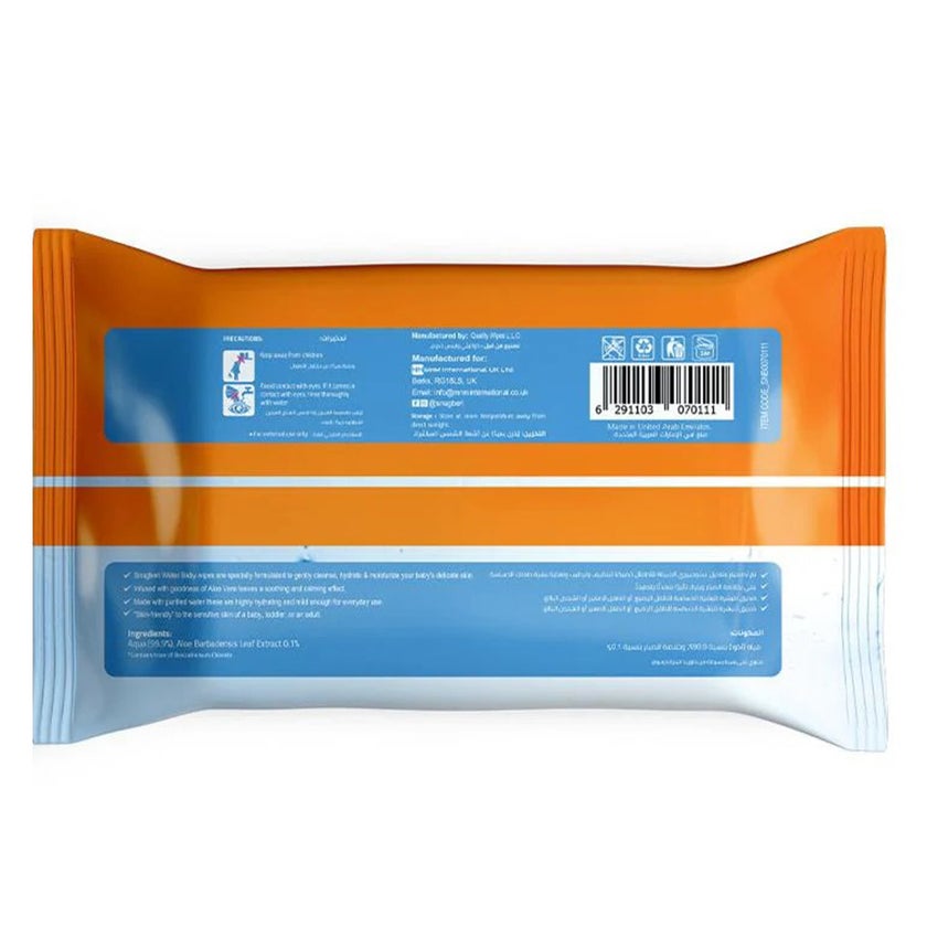 Snugberi Water Baby Wet Wipes For Sensitive Skin & Daily Use, Pack of 60’s