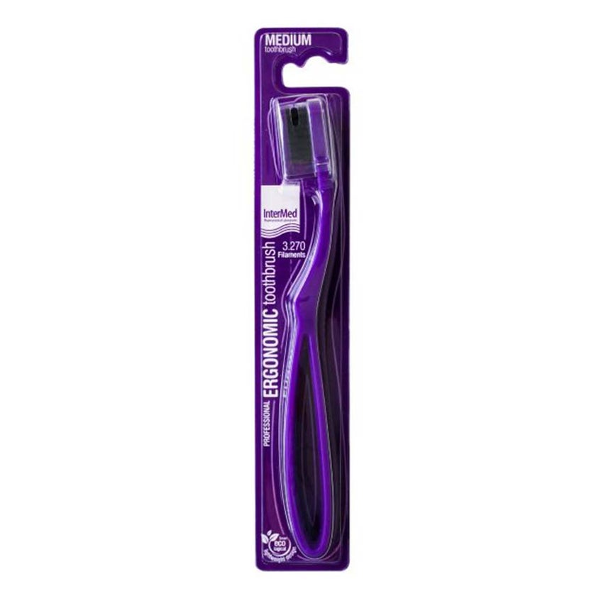 Intermed Ergonomic Medium Soft Toothbrush - Purple