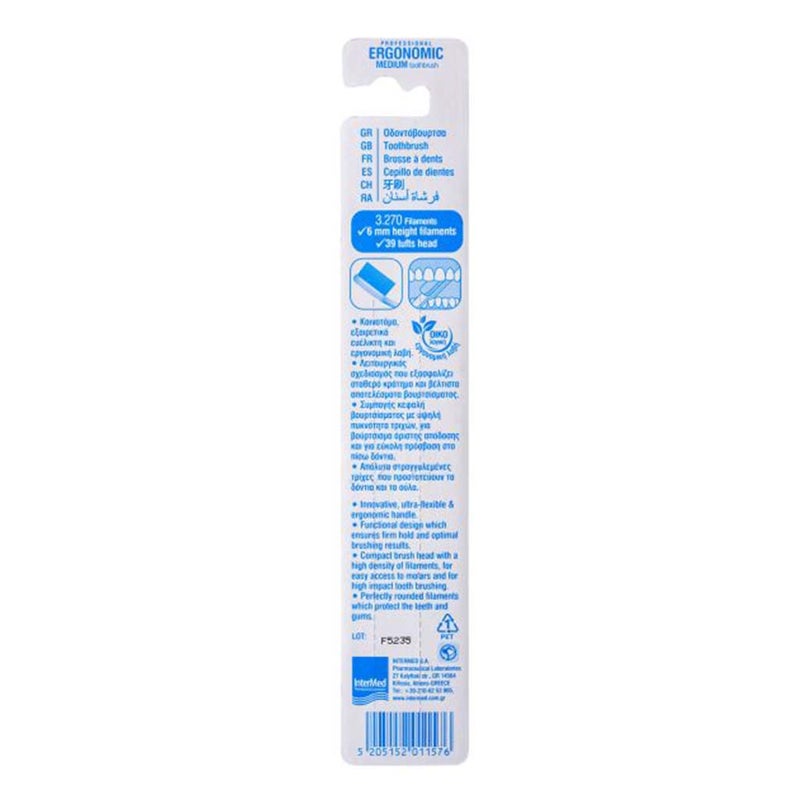 Intermed Ergonomic Medium Soft Toothbrush - Purple