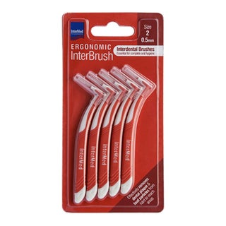 Intermed Ergonomic Interdental Brush Size 2, 0.50mm - Red, Pack of 5's