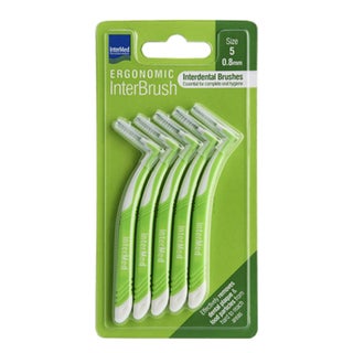 Intermed Ergonomic Interdental Brush Size 5, 0.80mm - Green, Pack of 5's