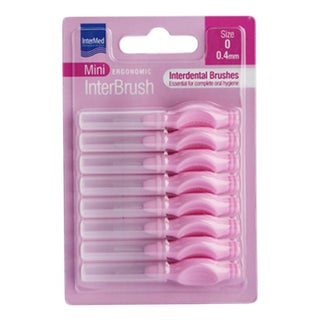 Intermed Ergonomic Interdental Mini Brush, Size 0, 0.40mm - Pink, Pack of 8's