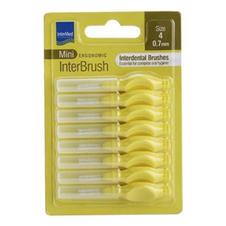 Intermed Ergonomic Interdental Mini Brush, Size 4, 0.70mm - Yellow, Pack of 8's