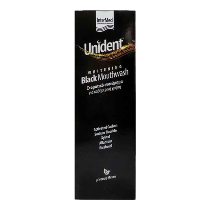 Intermed Unident Whitening Black Mouthwash 250ml