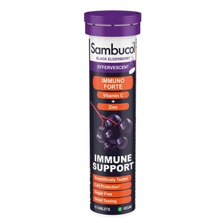 Sambucol Immuno Forte Elderberry, Vitamin C & Zinc Effervescent Tablets, Pack of 15's