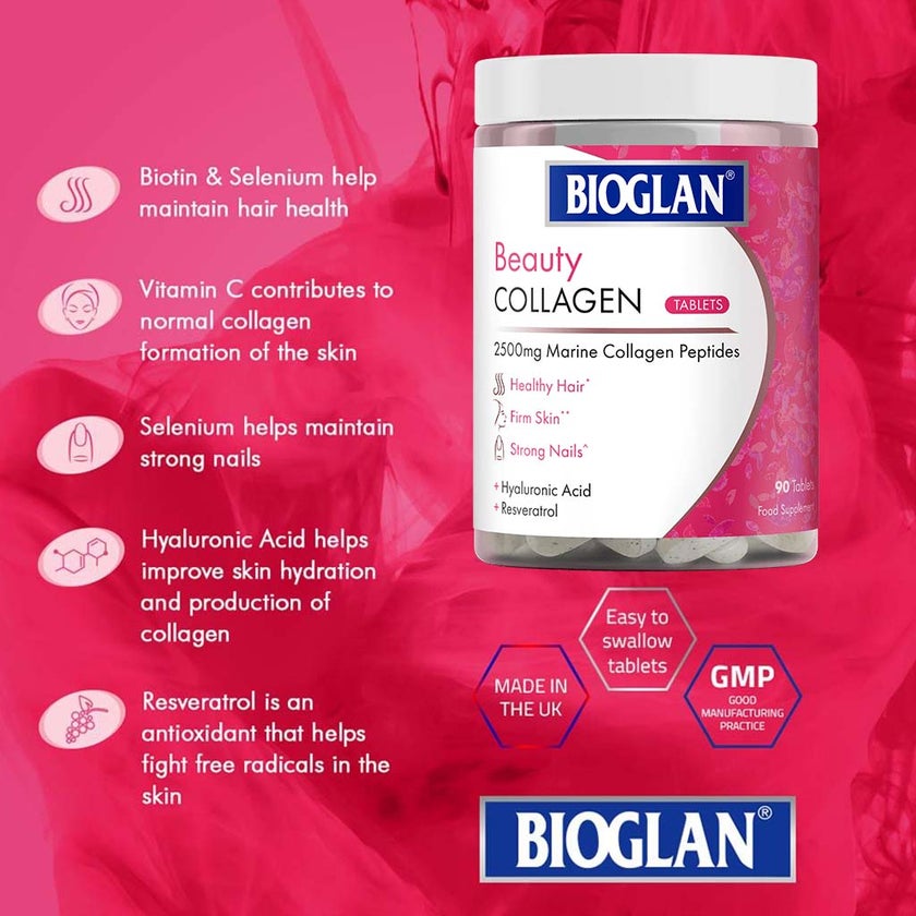 Bioglan Beauty Marine Collagen Supplement Tablets, Pack of 90's