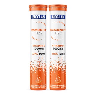 Bioglan Immunity Fizz Vitamin C 1000mg & Zinc Effervescent Tablets, Value Pack of 2*20's