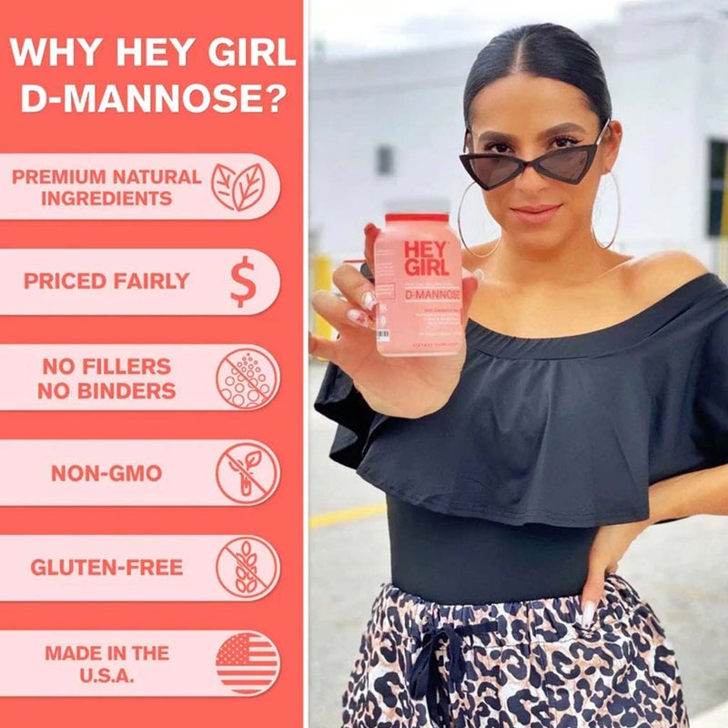 Hey Girl Nutrition D-Mannose Supplement Capsules, Pack of 60's