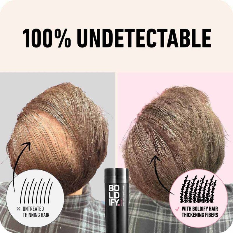 Boldify Enhance Hair Volumizing Thickening Fiber Powder For Thin Hair - Light Brown, 12g