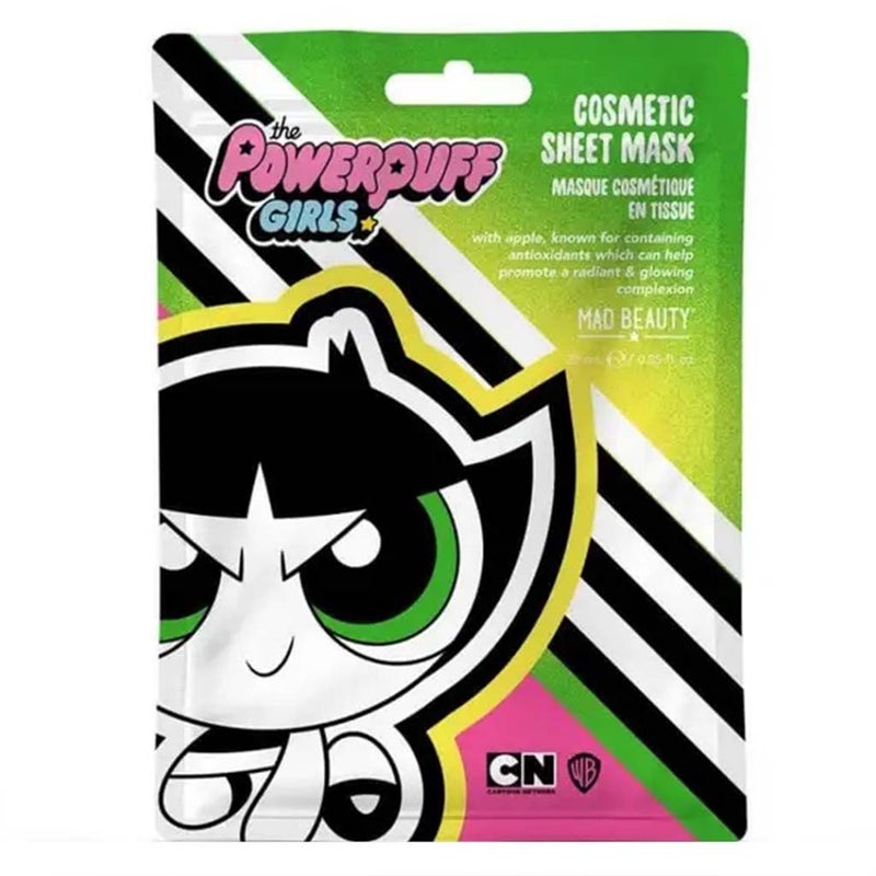 Mad Beauty Powerpuff Girls Buttercup Cosmetic Face Sheet Mask With Apple Extract 25ml