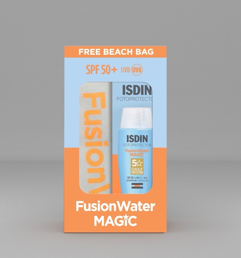 Isdin Fotoprotector Fusion Water Magic SPF50 Sunscreen 50ml + Beach Bag - PROMO Pack