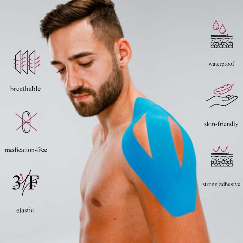 Kintex Kinesiology Classic Tape For Pain Relief - Blue Color, Size - 5 x 500cm