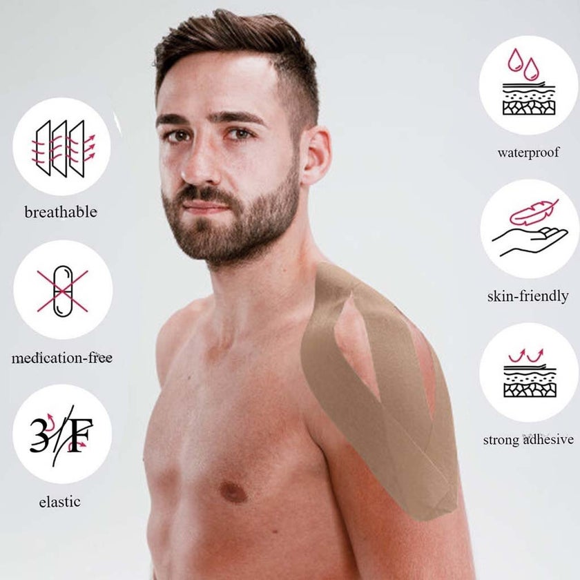 Kintex Kinesiology Classic Tape For Pain Relief - Beige Color, Size - 5 x 500cm