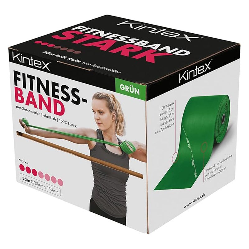 Kintex Fitness Elastic Band Roll 25m - Green Color