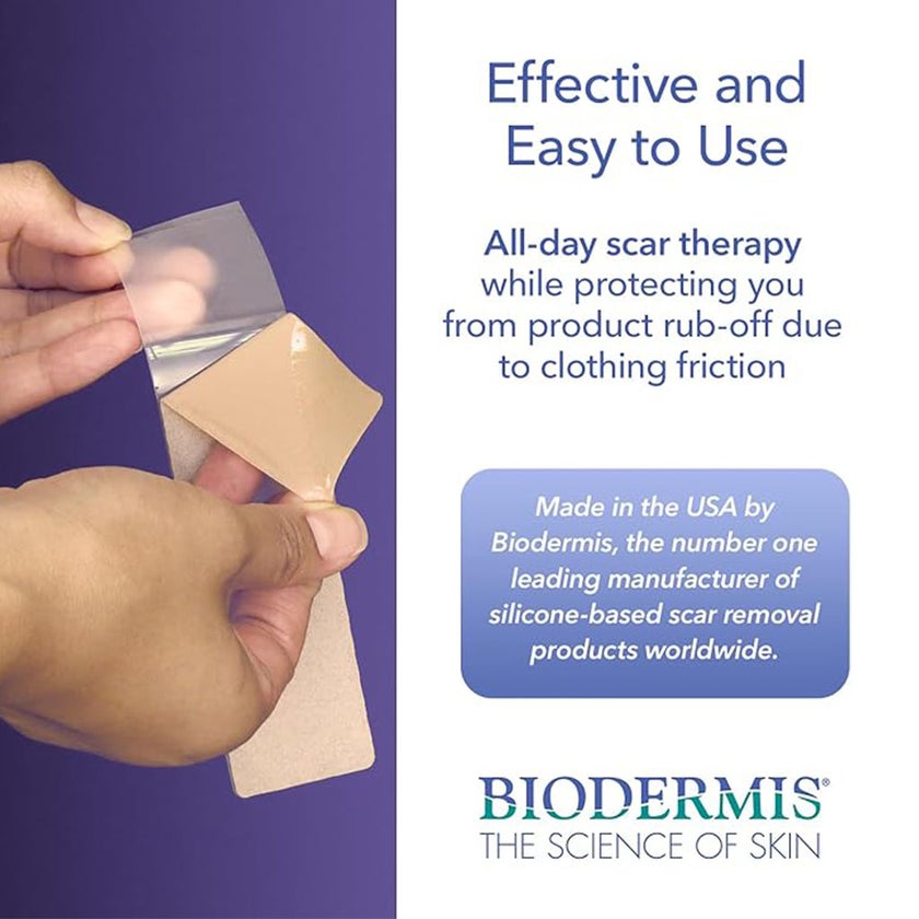 Biodermis EpiDerm C Strip Natural Silicone Gel Sheeting For Scars, Size 3.6 * 15.2cm 